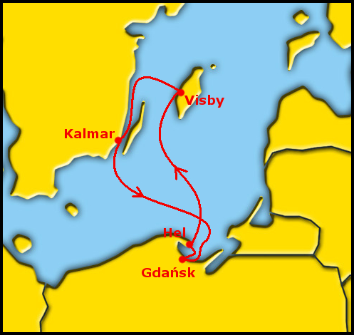 Planowana trasa rejsu z Gdyni do Gdyni